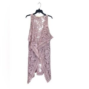 MAGNOLIA LANE.  Pink Asymmetrical Sequin Halter Cardigan